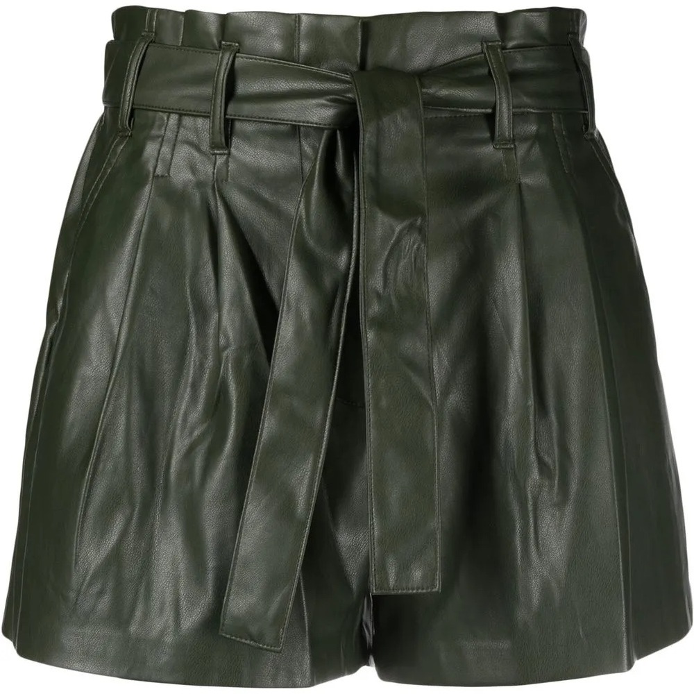 DKNY High Waist Faux Leather Black Shorts